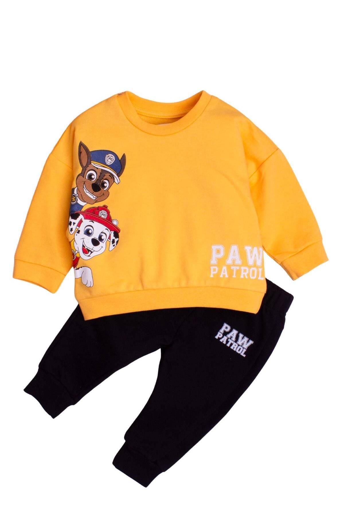 Pamuklu Paw Patrol Baskılı Tatlı Unisex Bebek&çocuk 2'li Alt Üst Eşofman Takım